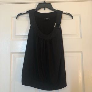 Black sparkle shirt with diamond buckle